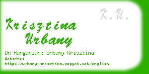 krisztina urbany business card